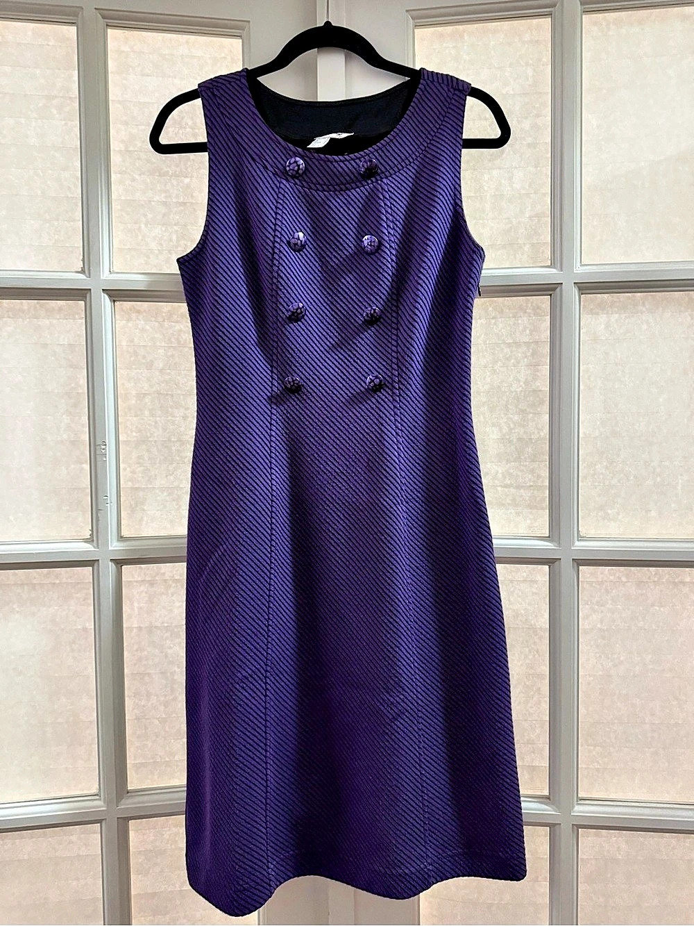 Joseph Ribkoff Sleeveless Double-Breasted Dress in Purple Size 6